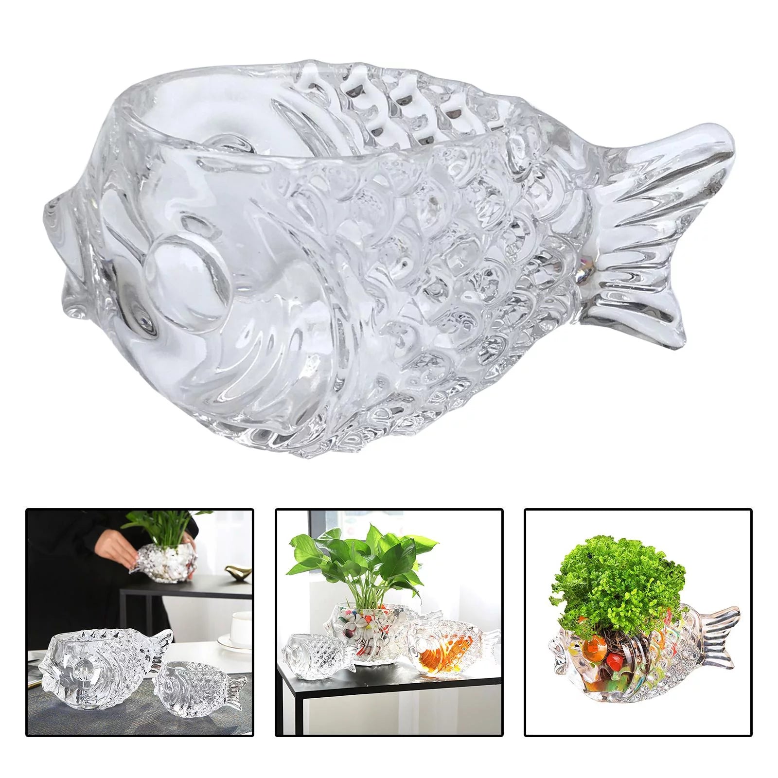 Fish Shaped Cocktail Glass, Clear, Medium V2412