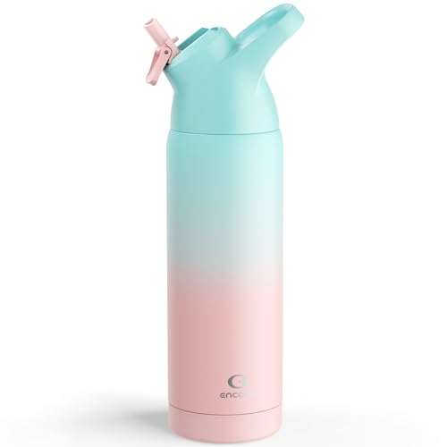 Insulated Stainless Steel Water Bottle with Straw, 24 oz X205853