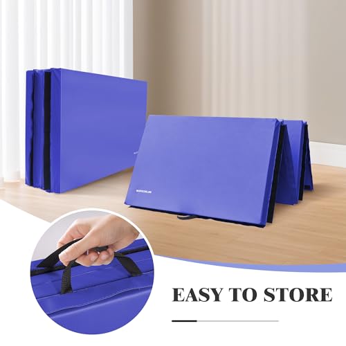 Folding Exercise Gymnastics Mat 4x10x3 Inch with Carrying Handles G881552