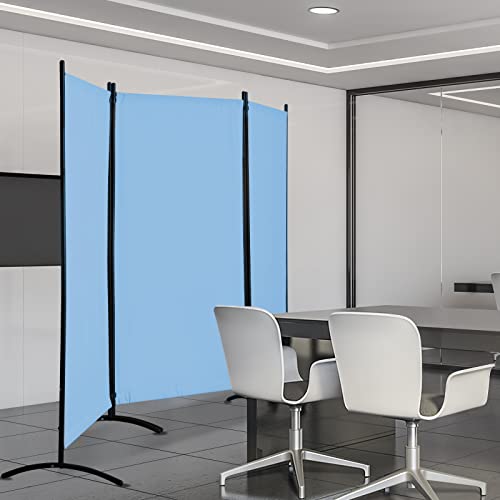 4 Panel Folding Room Divider Privacy Screen with Steel Frame P539789