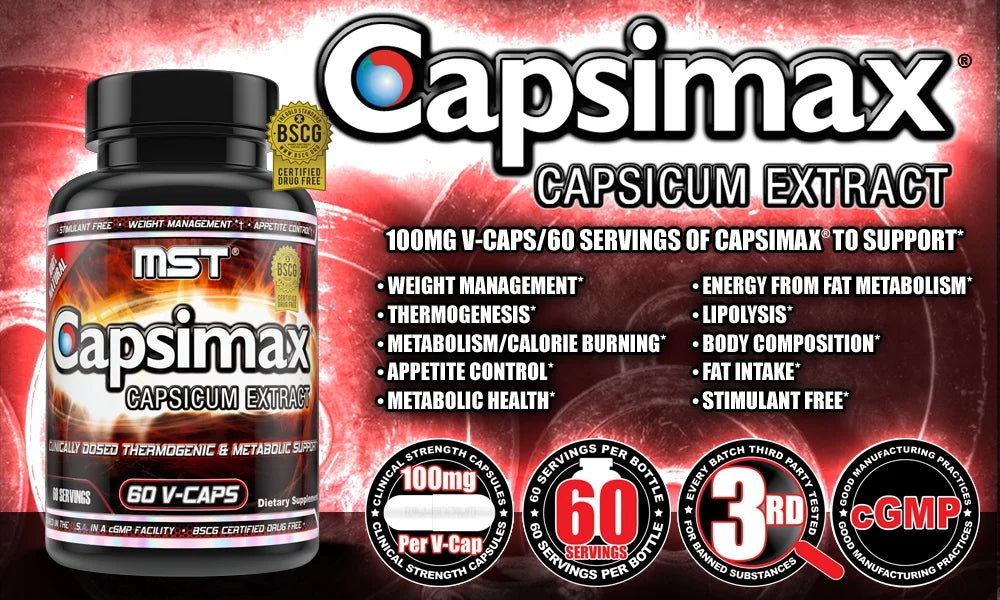 Capsimax Supplement 60 Servings, 100mg V Capsules E961720
