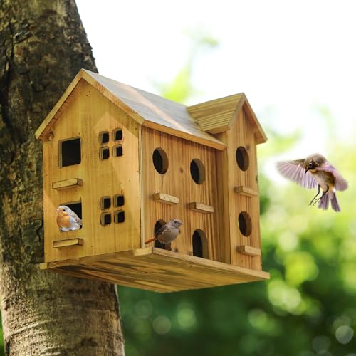 10 Hole Hanging Birdhouse Kit for Outdoor DIY Garden Decor V826