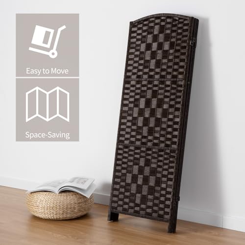 3 Panel Folding Room Divider, Privacy Screen, Dark Mocha S685