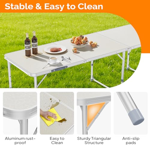 3ft Aluminum Folding Camping Table with Carrying Handle L179408