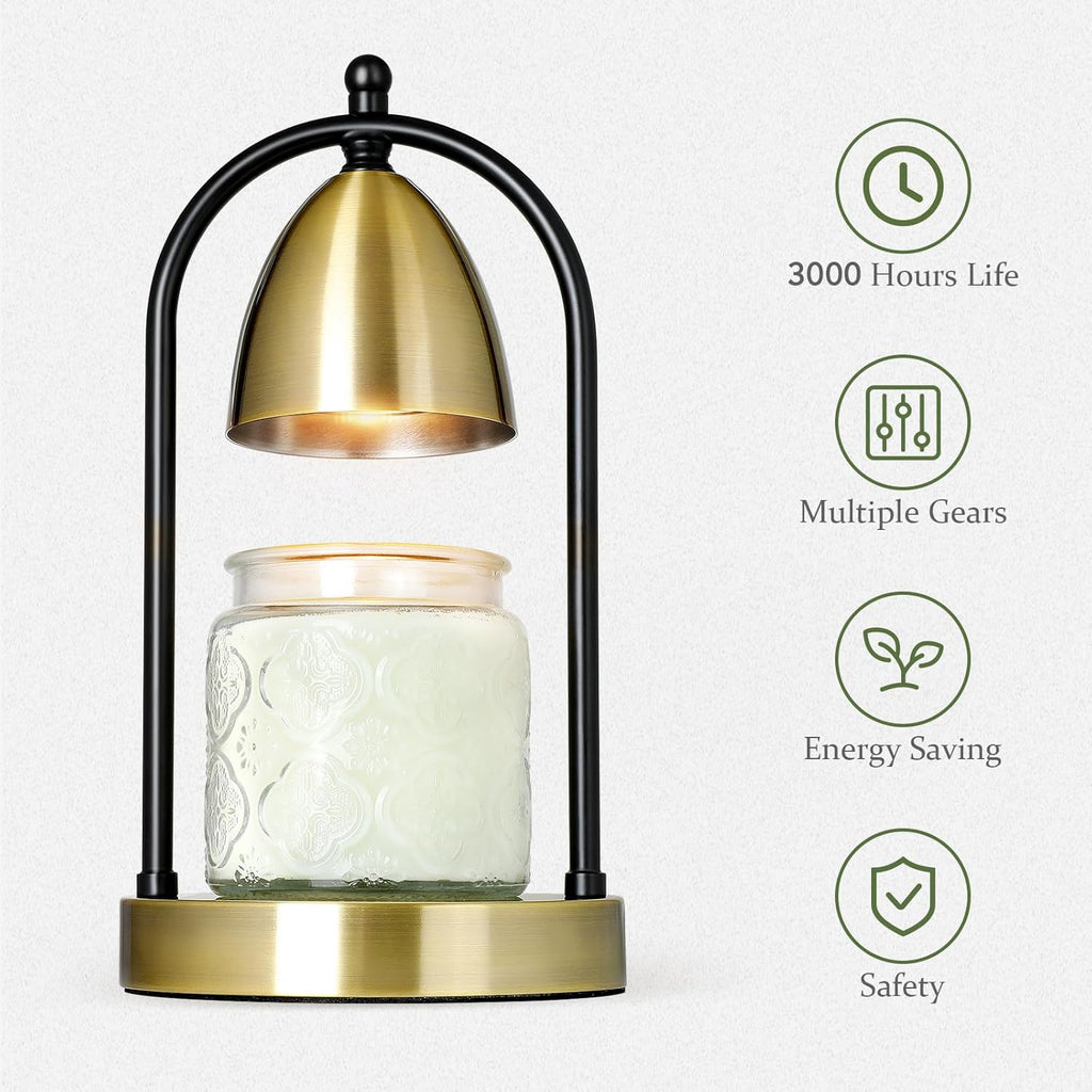 Candle Warmer Lamp with Timer for Jar Candles, Dimmable, Auto Shut Off Y70278