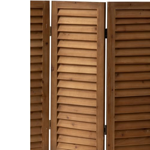 Wood Short Room Divider 3 Panel, 2.6 Ft Tall Folding Partition, White Freestanding Wall for Home Office J532