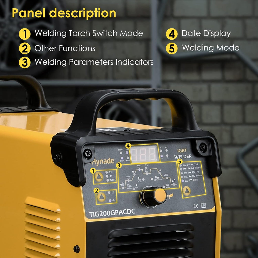 TIG Welder 200 Amp AC/DC with Pulse, Dual Voltage 110/220V W1127
