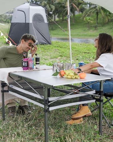 Folding Camping Table Portable Aluminum Roll Up Lightweight for Outdoor Picnic F98743