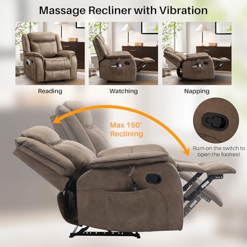 Faux Leather Heated Massage Recliner Chair for Adults O52817