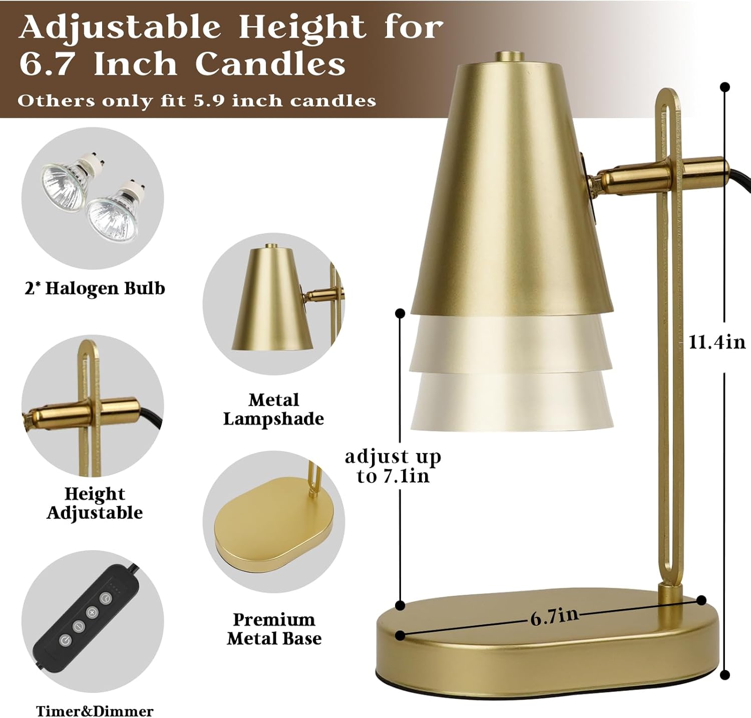 Candle Warmer Lamp with Timer and Dimmer A729430