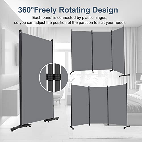 Room Divider 6ft 3 Panel Portable Fabric Partition Screen H7762