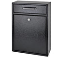 Mail Boss 7412 High Security Steel Locking Wall Mounted Mailbox-Office Comment Letter Deposit, Black Drop Box