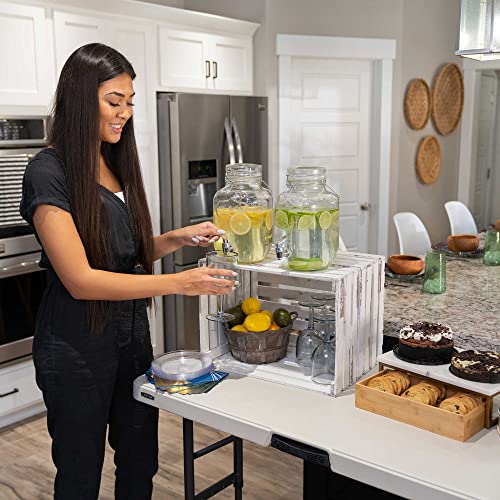 4-Foot Commercial Adjustable Folding Table, Almond E21012