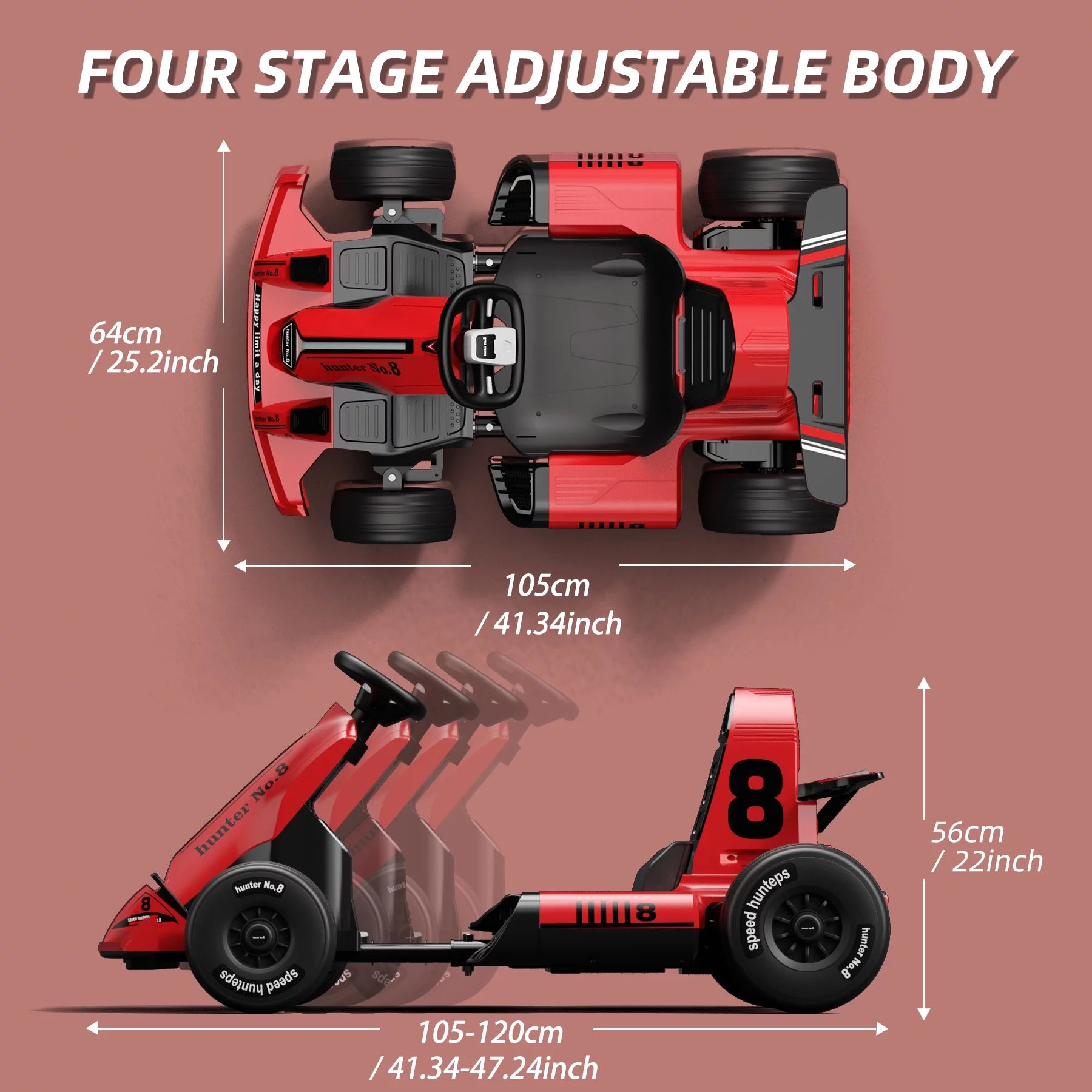 Electric Ride On Go Kart for Kids Adults, 12V Remote Control Q4063