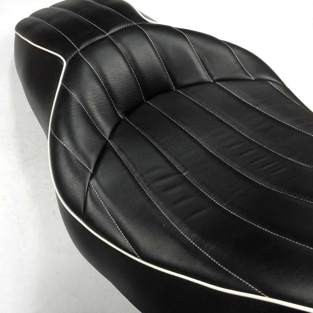Motorcycle Leather Seat 2-up Vertical Stripes Style C239568