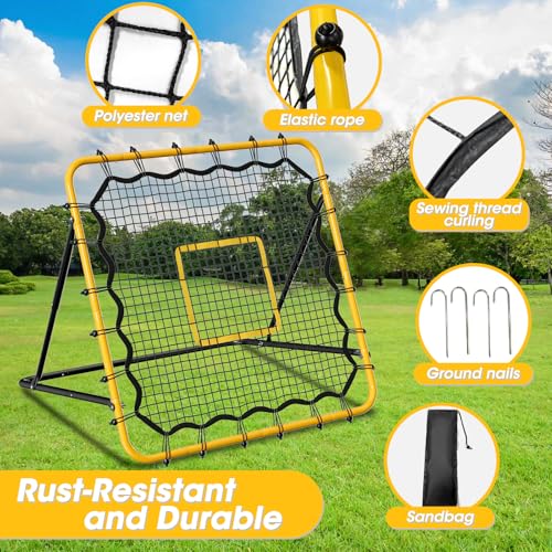 3.7×3.7FT Multi-Sport Training Rebounder Net with Pitching Target T471