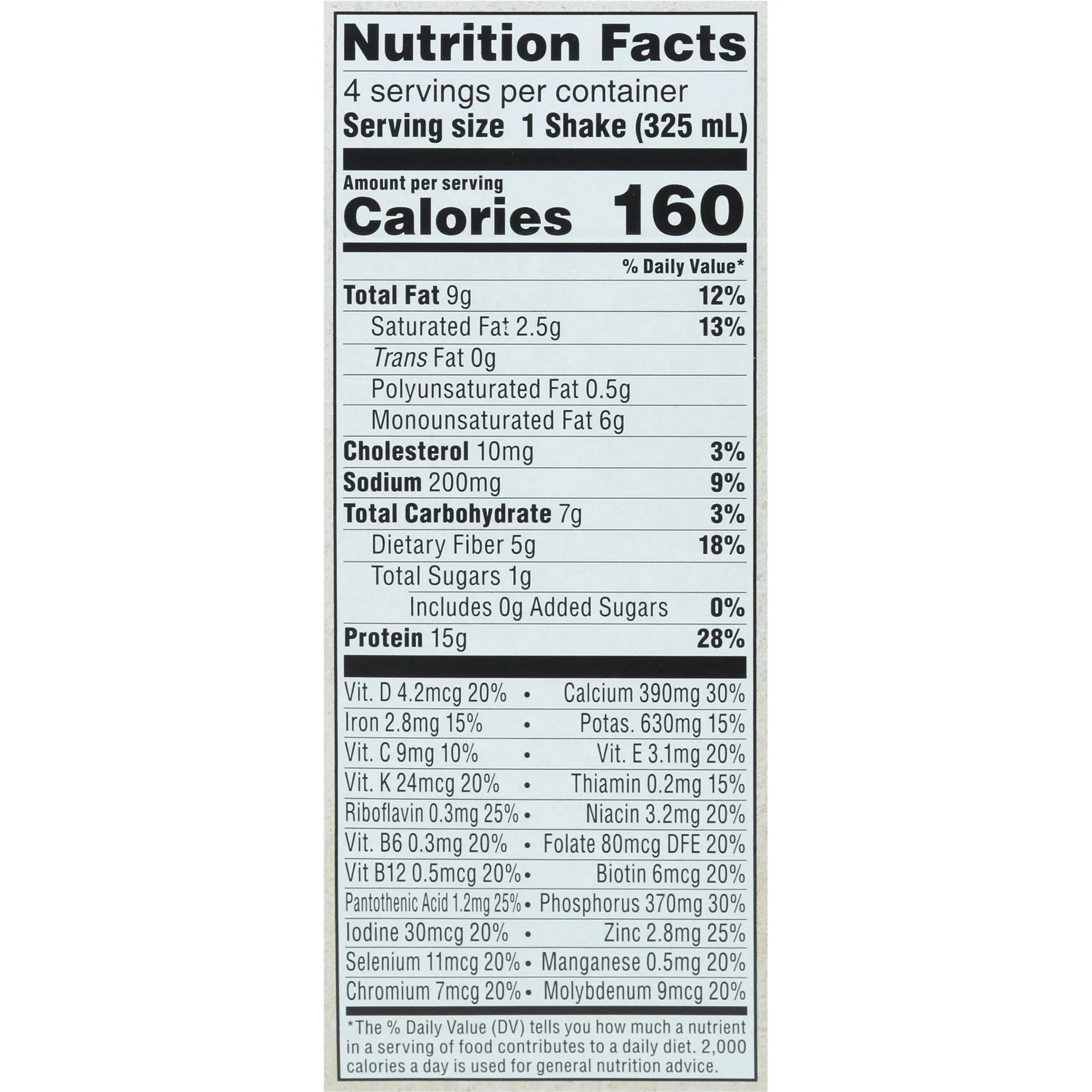 Gluten Free Protein-Rich Shake, Milk Chocolate, Keto Friendly V6642