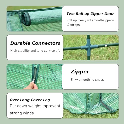 Mini Greenhouse with 2 Zipper Doors, UV Protected for Plants E496755