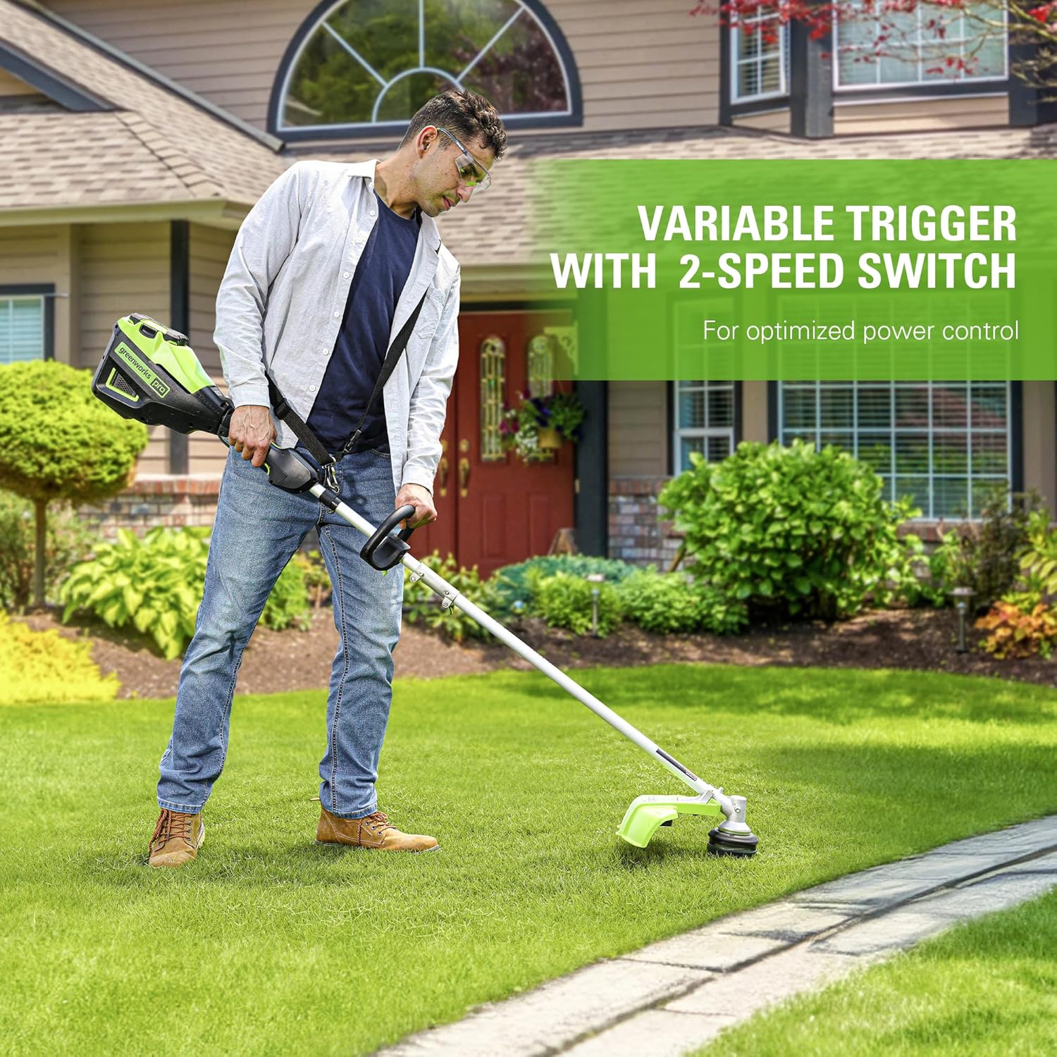 80V 16-Inch Brushless String Trimmer with Battery and Charger B679582