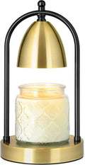 AOOVOO Candle Warmer Lamp with Timer - Gold Candle Warmers for Jar Candles, Dimmable Candle Warmer Lamp Auto Shut off, 2H/4H/8H Timer with 2 Bulbs
