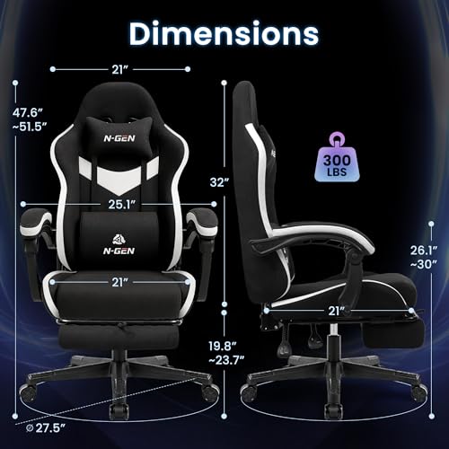 Gaming Chair with Footrest Lumbar Support High Back Recliner Ergonomic Leather Q8605