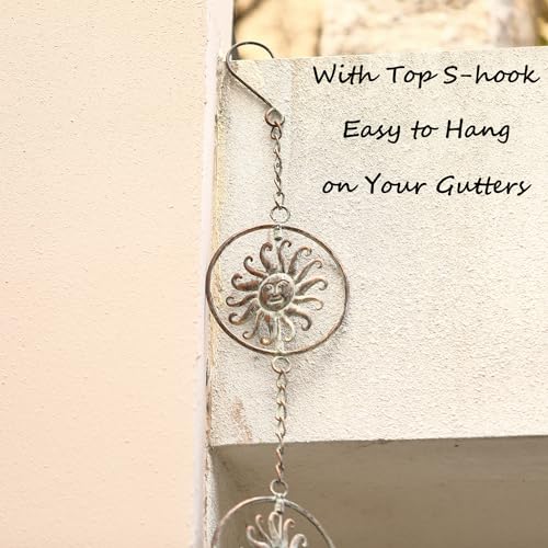 Metal Pinwheel Rain Chain for Gutters Downspouts O899
