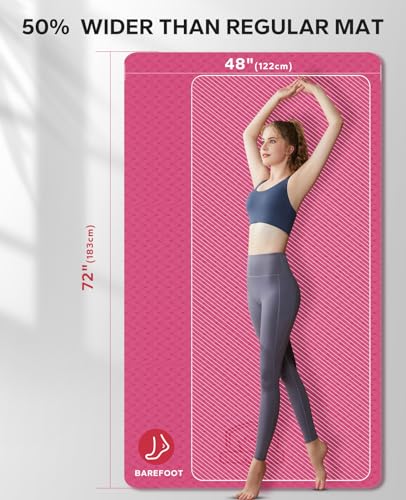 Extra Large Yoga Mat - 72x48, 1/4 Inch Thick, Non-Slip, Eco-Friendly L753346