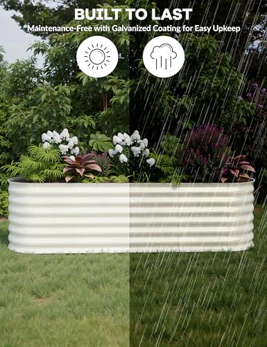 Galvanized Raised Garden Bed for Vegetables, Flowers, Outdoor D165