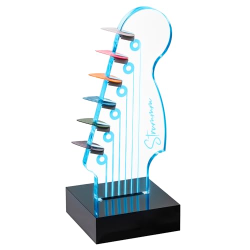 LED Guitar Pick Holder with 7-Color Changing Light, Holds 6 Picks, USB Powered X1551