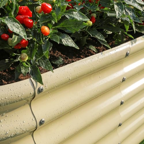 Galvanized Raised Garden Bed Kit, Oval Metal Planter Box for Vegetables E707229