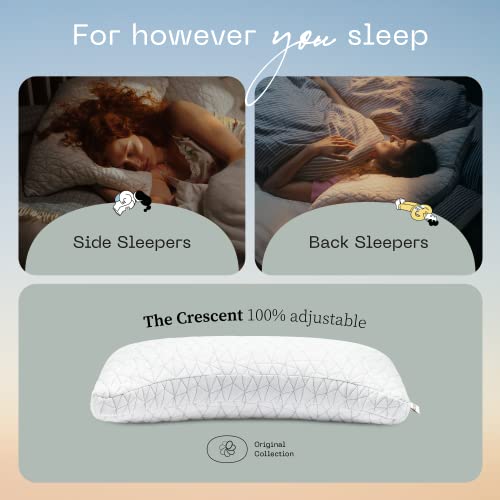 Adjustable Queen Bed Pillow, Cross Cut Memory Foam, Medium Firm for Side and Back Sleepers Q8246
