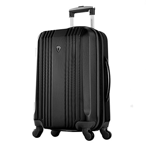 Olympia Apache II 21 Inch Expandable Carry On 4 Wheel Spinner Luggage Suitcase with Aluminum Locking System and Interior Divider, Purple/Black