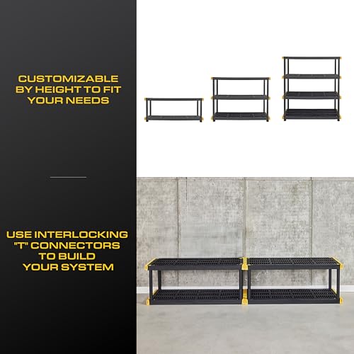 5-Tier Heavy Duty Plastic Storage Shelving Unit, 200lbs per Shelf, Indoor/Outdoor C860