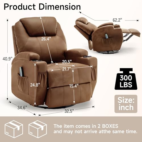 Rocking Recliner Chair with Massage and Heat E368