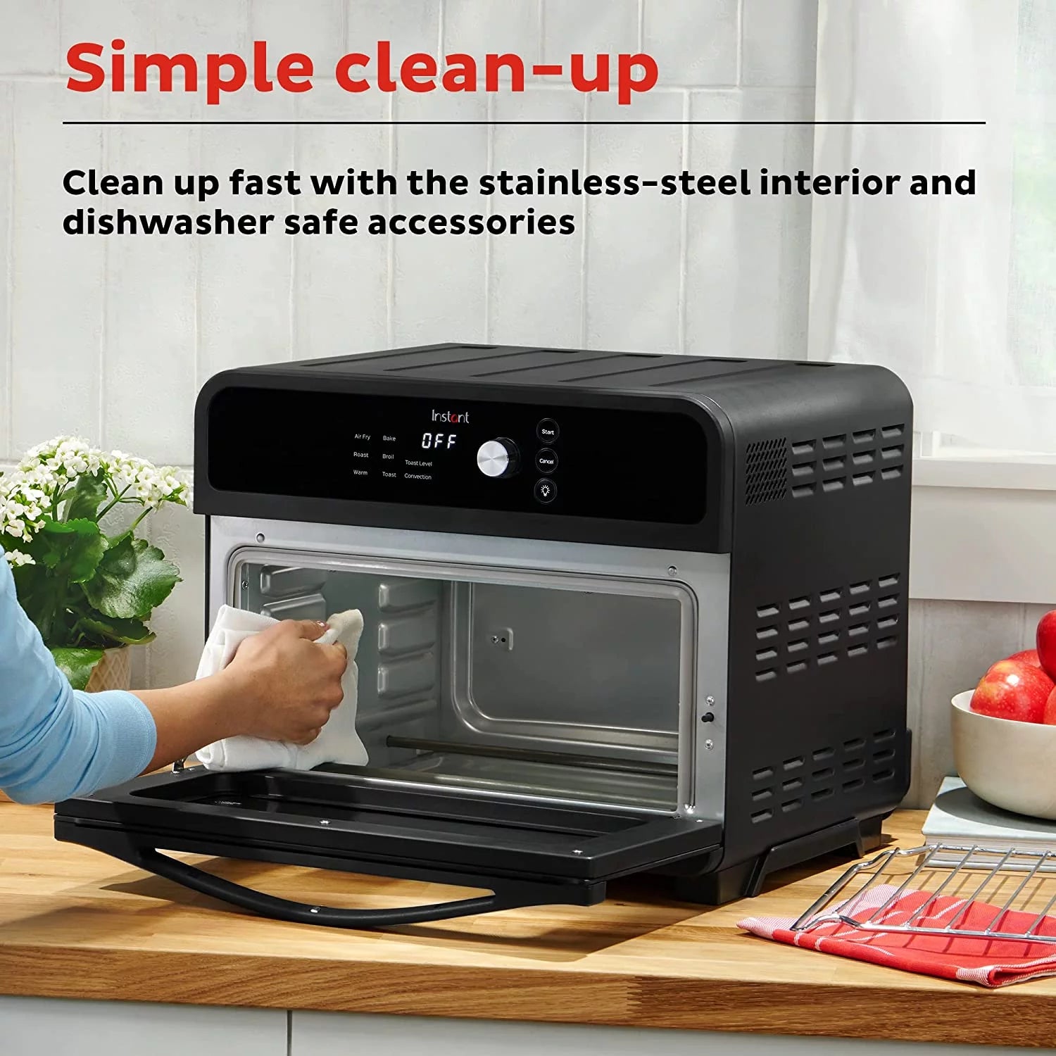 Air Fryer Oven 6 Quart 6-in-1 Non-stick Dishwasher-Safe Basket W596
