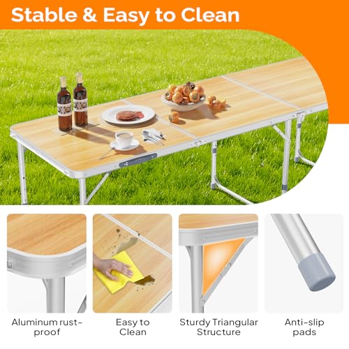 3ft Aluminum Folding Camping Table with Carrying Handle L179408