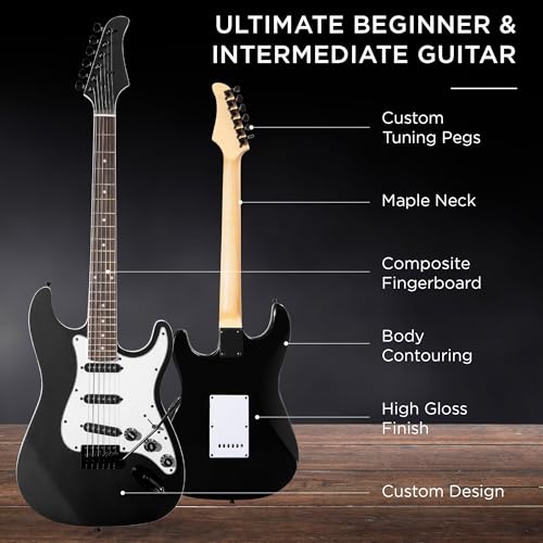 Beginner Electric Guitar Starter Kit with Case, Amp, and Accessories G63095