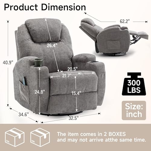 Rocking Recliner Chair with Massage and Heat E368