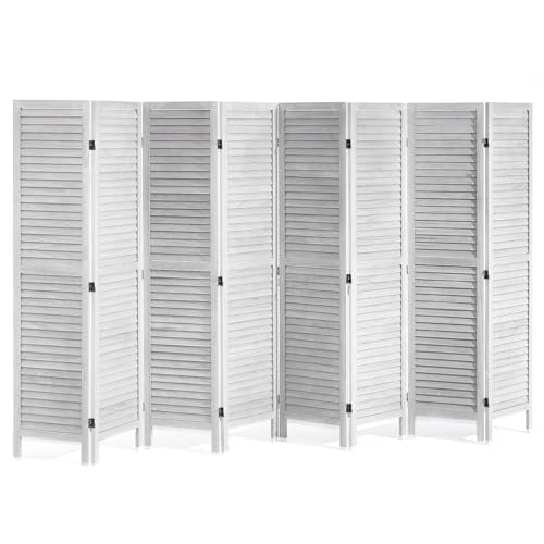 Wood Room Divider, 4 Panel Folding Privacy Screen, 66.9 Inches Tall, Indoor Wooden Partition A907