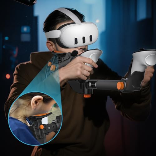 VR Gunstock for Quest 2 3 3S Pro – Adjustable FPS Controller Accessories with Magnetic Attachment K7582