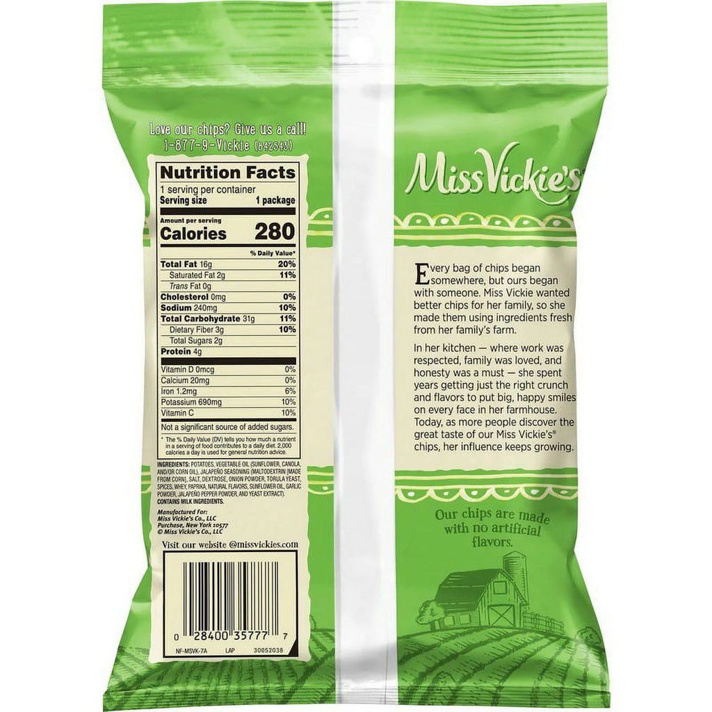 Jalapeno Kettle Cooked Potato Chips, 1.875 oz, 24-Count Case P640334