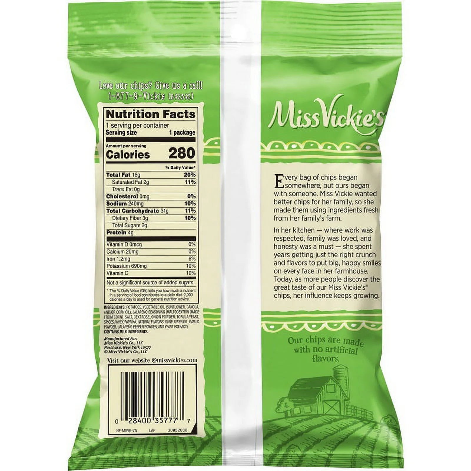 Jalapeno Kettle Cooked Potato Chips, 1.875 oz, 24-Count Case P640334