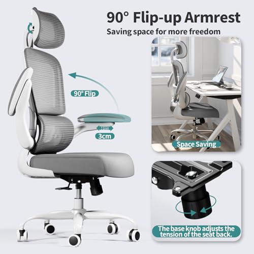 Ergonomic Mesh Office Chair with Wheels, High Back, 330 LBS Capacity C667113