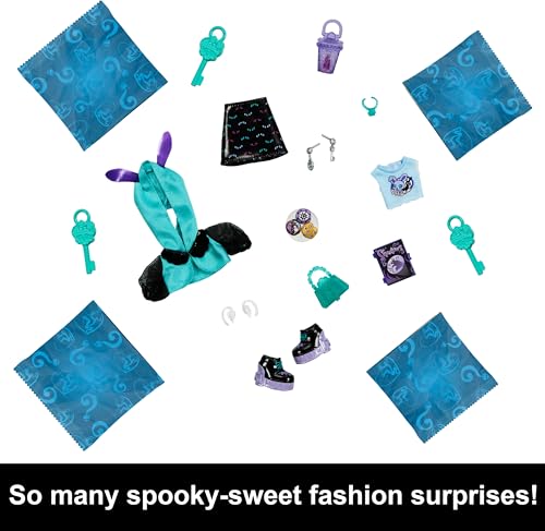 Monster High Skulltimate Secrets Neon Frights Doll & Accessories, Toralei Stripe with Dress-Up Locker & 19+ Surprises R9605