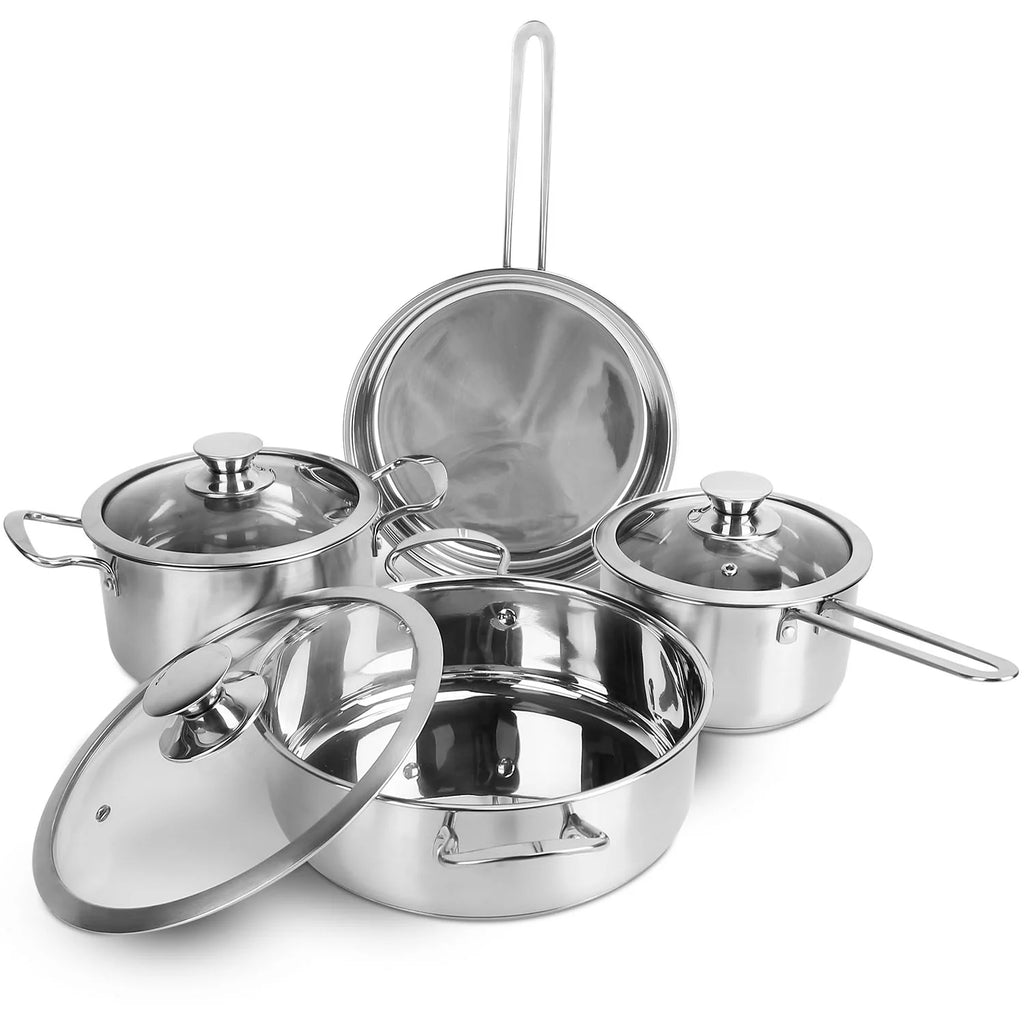 Stainless Steel Cookware Set with Stockpot, Saucepan, and Frying Pan F282203