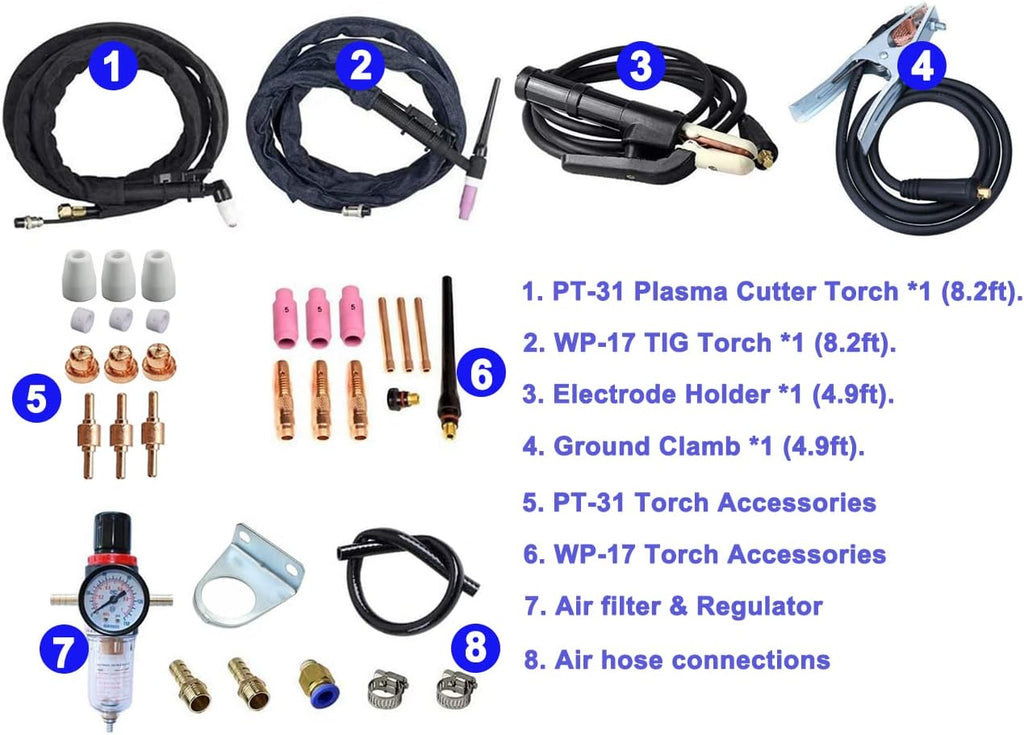 3 in 1 Plasma Cutter TIG Stick Welder, 180A Pulse, 110/220V C479