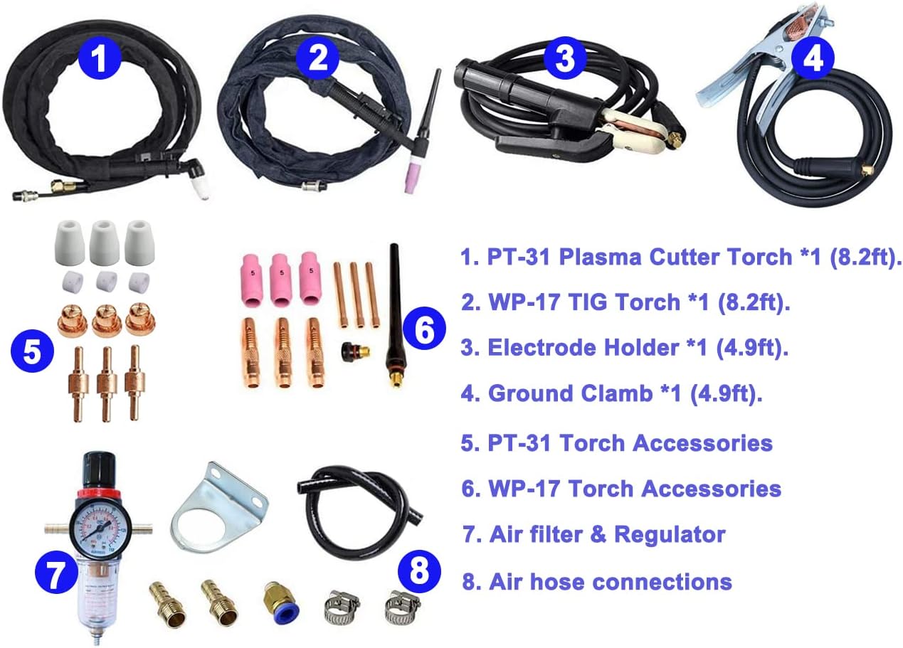 3 in 1 Plasma Cutter TIG Stick Welder, 180A Pulse, 110/220V C479