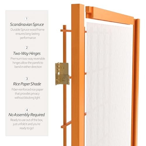 7 ft. Tall Window Pane Shoji Screen Room Divider, 3 Panels T5246