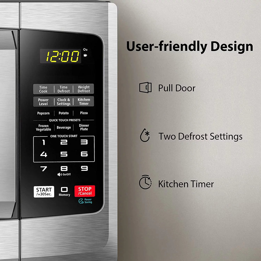 Microwave Oven 0.9 cu ft Stainless Steel with Eco Mode and LED Lighting A805