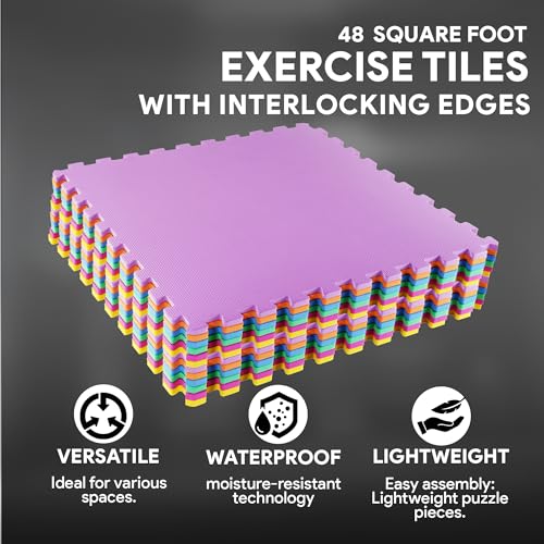 Puzzle Exercise Mat with EVA Foam Interlocking Tiles for MMA, Gymnastics and Home Gym N211438